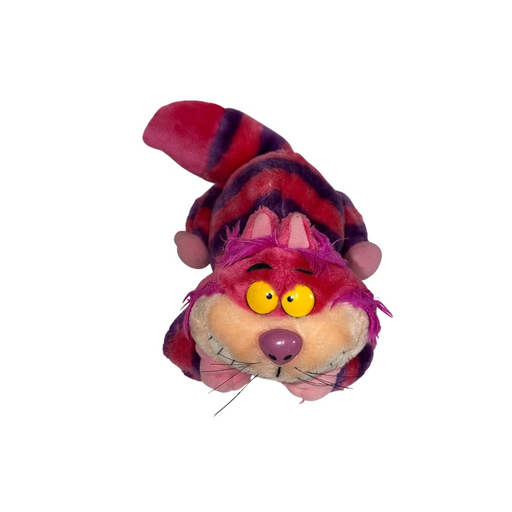 Disney Parks Cheshire Cat Plush Alice in Wonderland Pink Purple Striped 12"